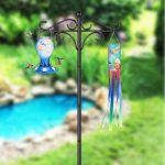 Two Heavy Duty 76 Inch Outdoor Metal Shepherd’s Hooks Traditional Double Bird